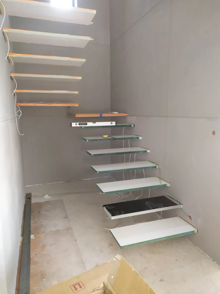 Floating shelf stairs